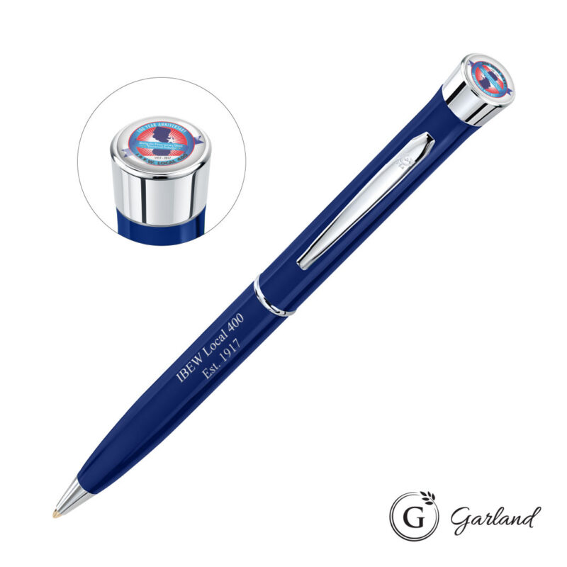 Garland® Color Custom Twist Ballpoint Pen - Chrome Accent - 2