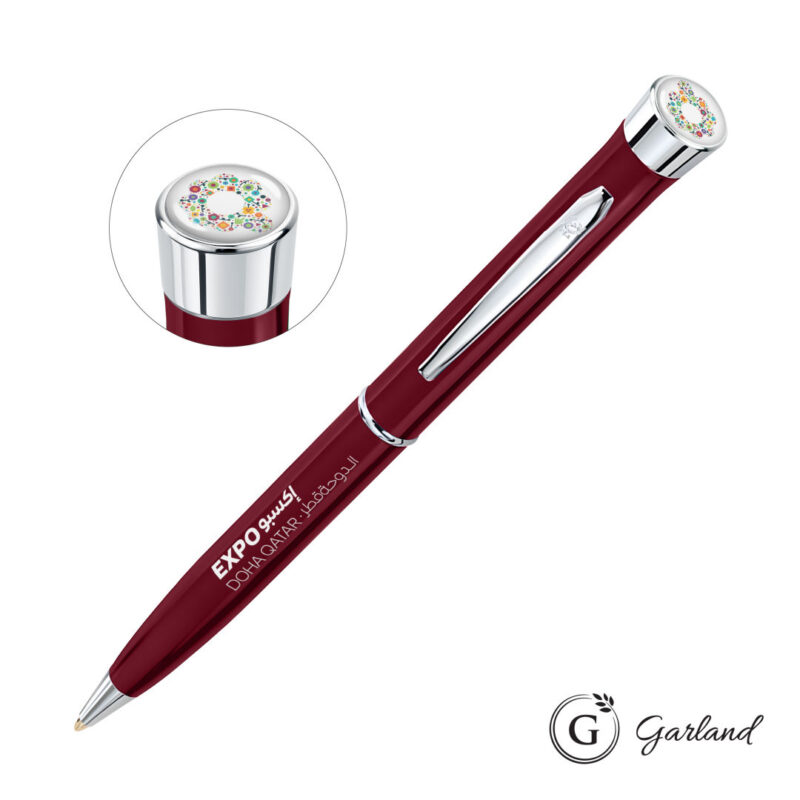Garland® Color Custom Twist Ballpoint Pen - Chrome Accent - 3