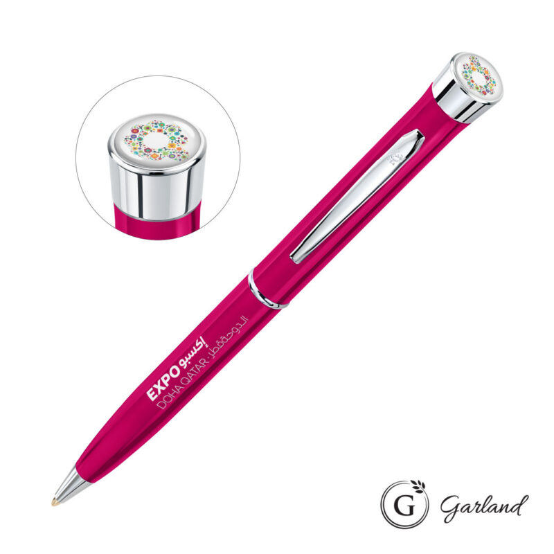 Garland® Color Custom Twist Ballpoint Pen - Chrome Accent - 5
