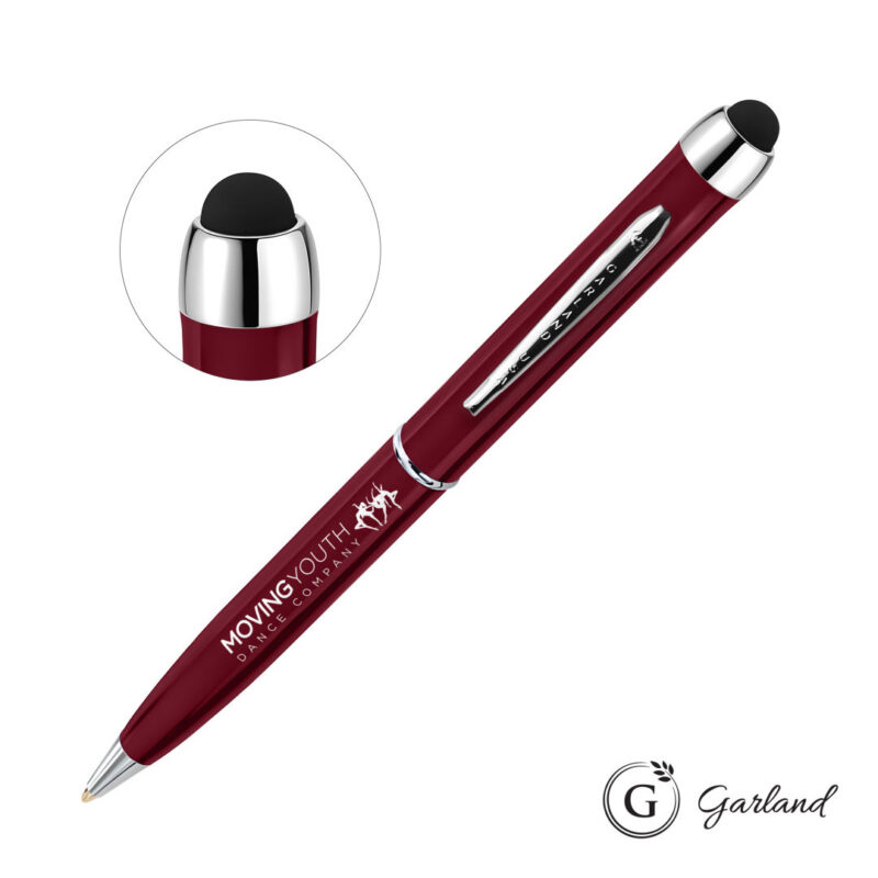Garland® Stylus High Gloss Ballpoint Twist Pen - Chrome - 3